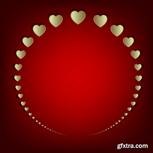 Collection flyer gift card Valentine's Day invitation card vector image 4-25 EPS