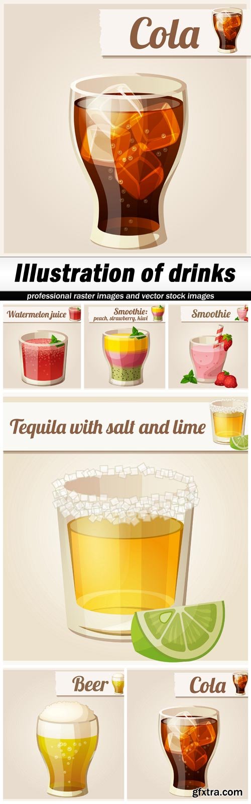 Illustration of drinks - 6 EPS