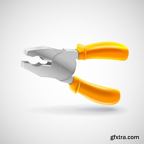 Collection cartoon builder construction worker icon sticker tool vector image 18 EPS