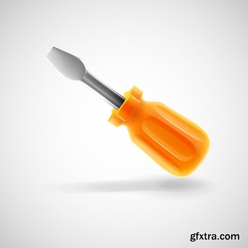 Collection cartoon builder construction worker icon sticker tool vector image 18 EPS