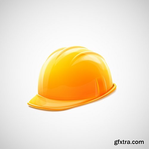 Collection cartoon builder construction worker icon sticker tool vector image 18 EPS