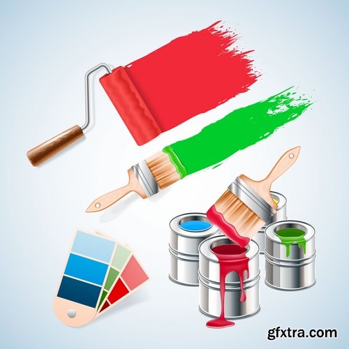 Collection cartoon builder construction worker icon sticker tool vector image 18 EPS