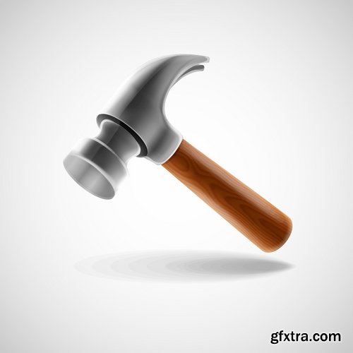 Collection cartoon builder construction worker icon sticker tool vector image 18 EPS