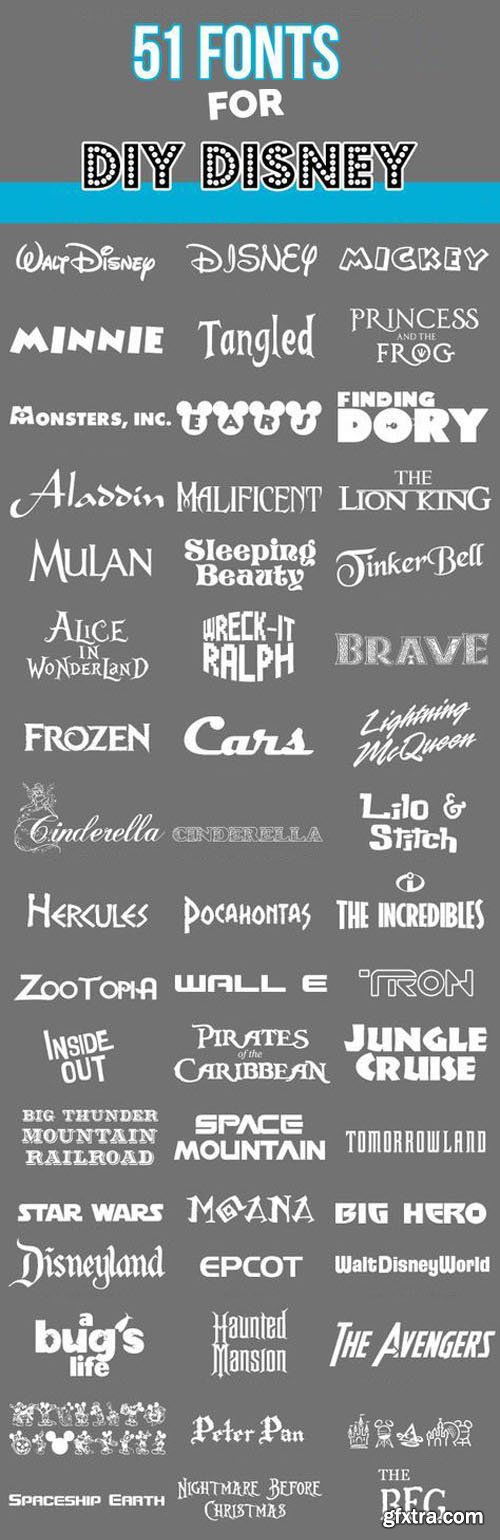 51 Disney Fonts Collection