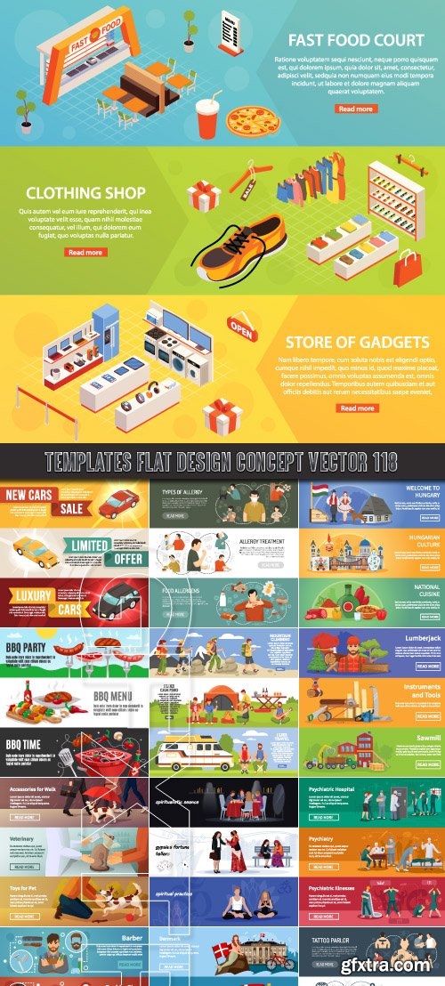 Templates flat design concept vector 118