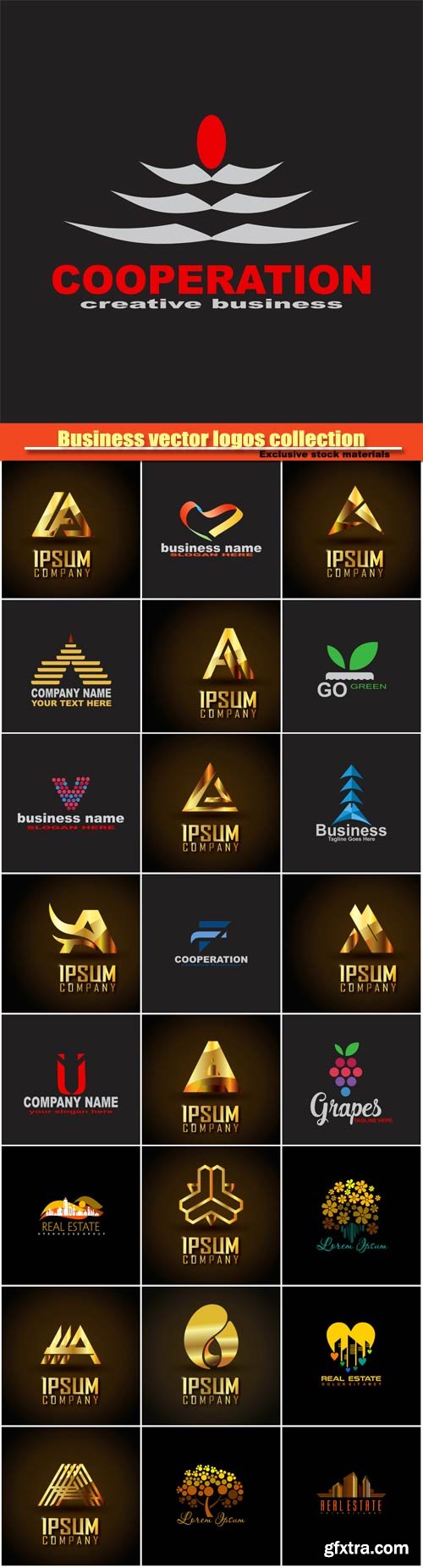 Business vector logos templates collection