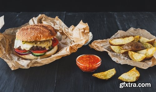 Collection fried potato burger juice salt fast food 25 HQ Jpeg