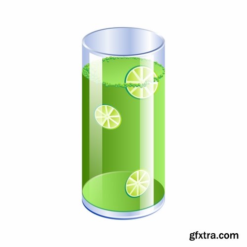 Collection of realistic icon picture food fruit meat milk bottle honey 25 EPS