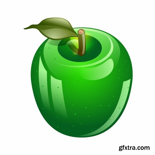 Collection of realistic icon picture food fruit meat milk bottle honey 25 EPS