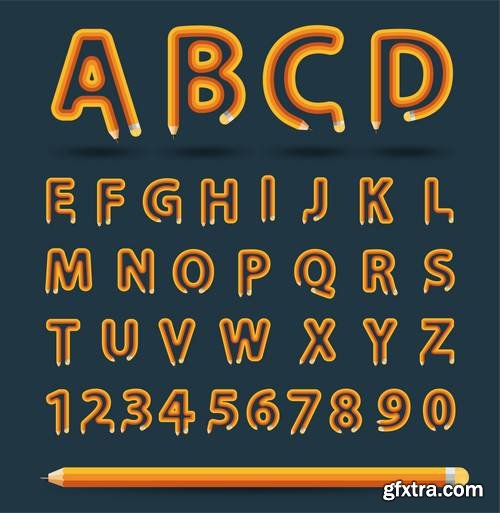 Alphabet Vector Fonts #5, 17xEPS