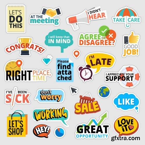 Set of Flat Design Stickers Set of Flat Design Stickers