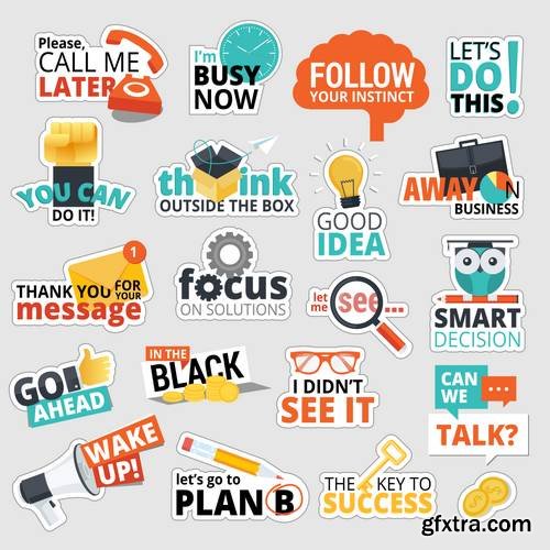 Set of Flat Design Stickers Set of Flat Design Stickers