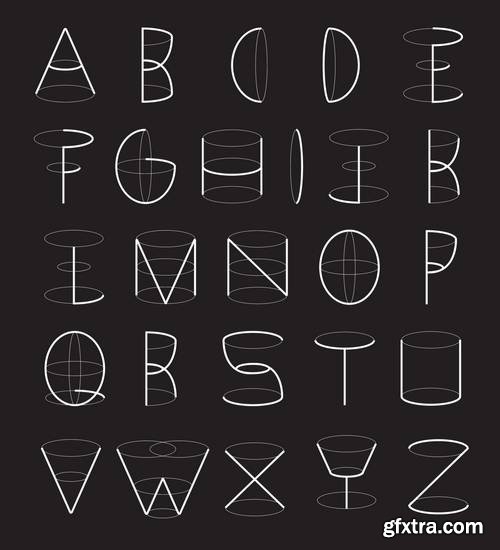Alphabet Vector Fonts #6, 17xEPS