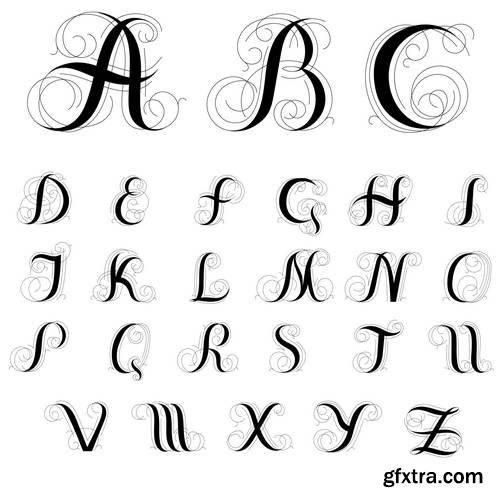 Alphabet Vector Fonts #6, 17xEPS