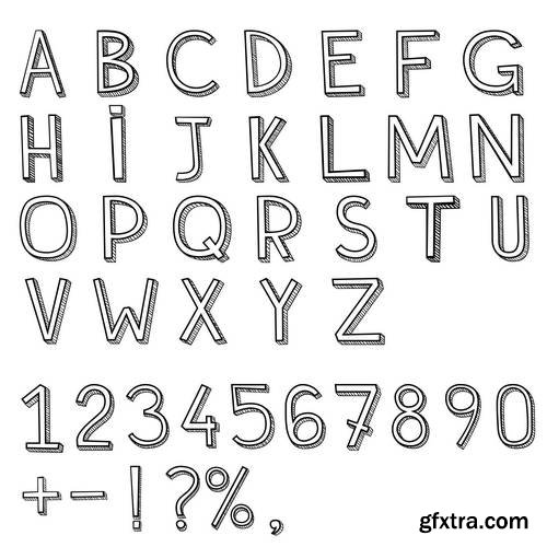 Alphabet Vector Fonts #6, 17xEPS