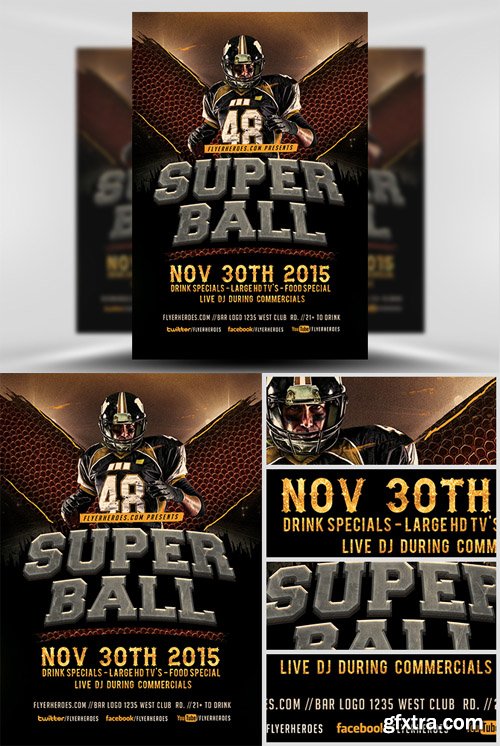 Super Ball Flyer Template