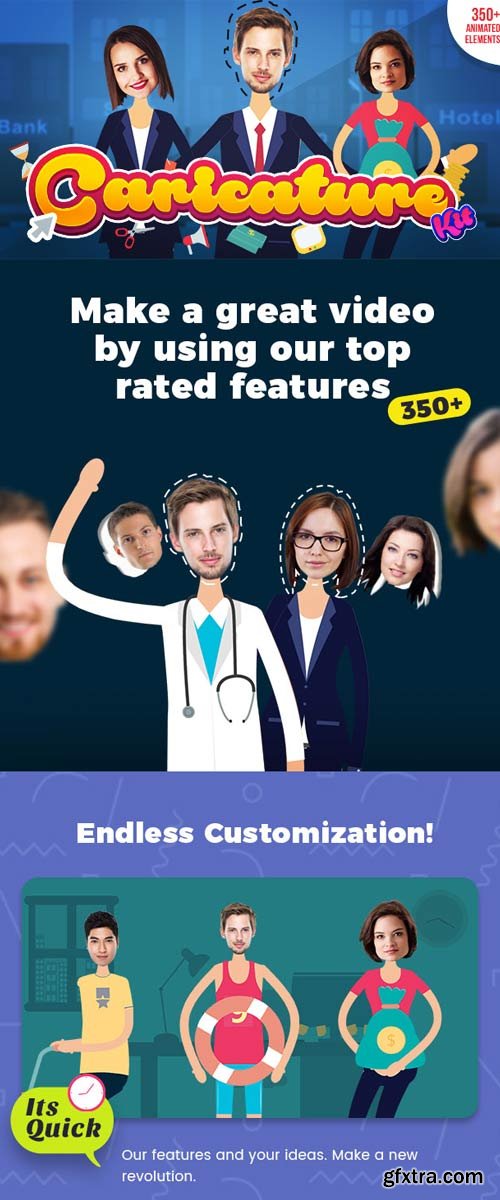 Videohive - Caricature Toolkit | Face Cut Out | Explainer video toolkit - 19264969