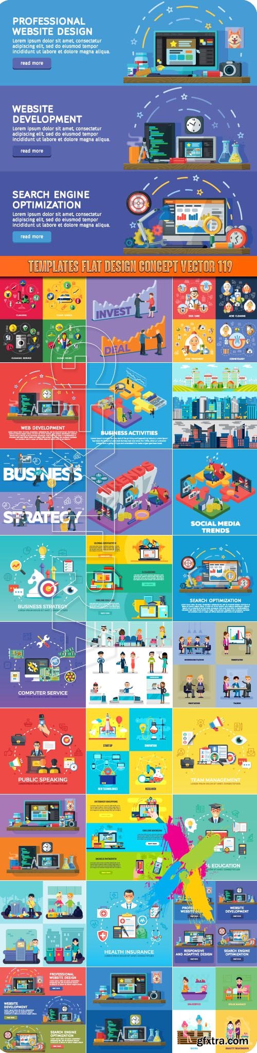 Templates flat design concept vector 119