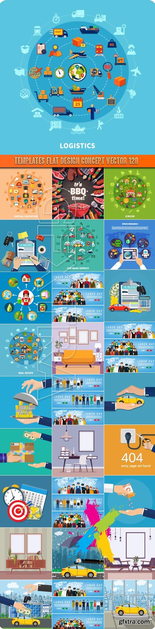 Templates flat design concept vector 120