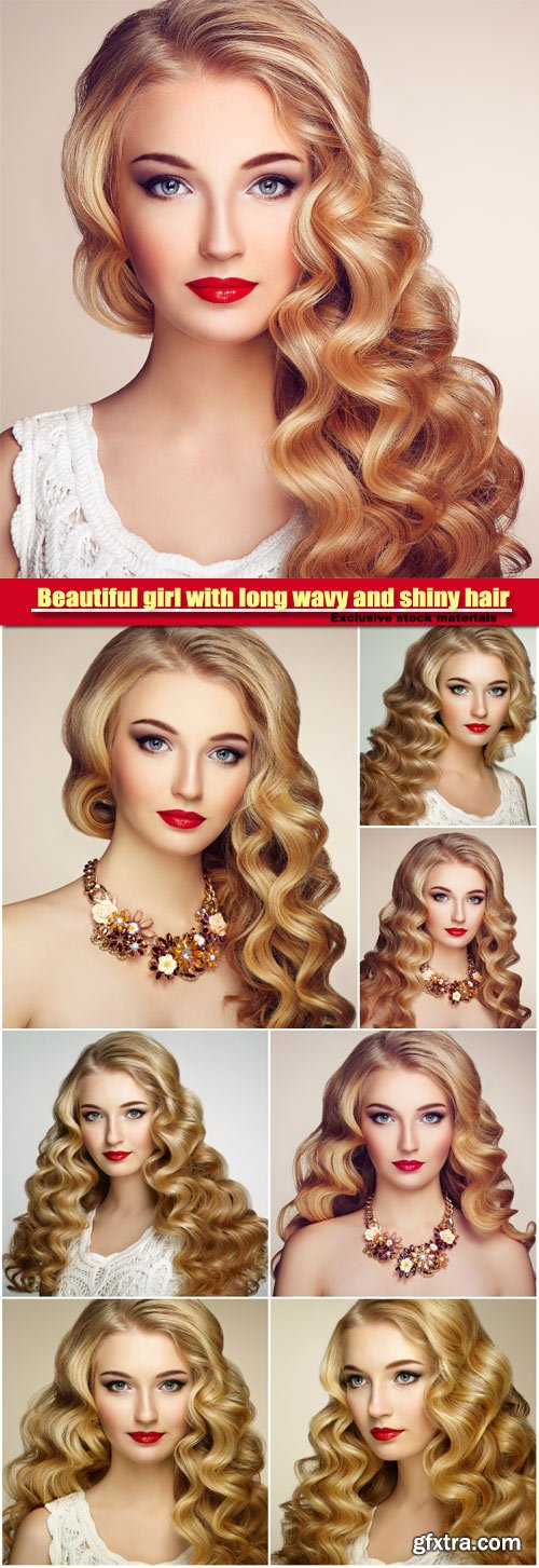 Beautiful girl with long wavy and shiny hair