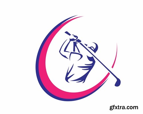 Collection logo sports icon ski snowboard soccer wrestling tennis 25 EPS