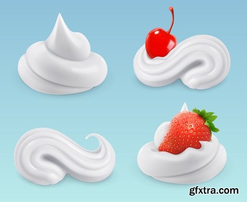 Collection of realistic illustration of vegetables fruits berries vector image 25 EPS