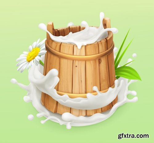 Collection of realistic illustration of vegetables fruits berries vector image 25 EPS