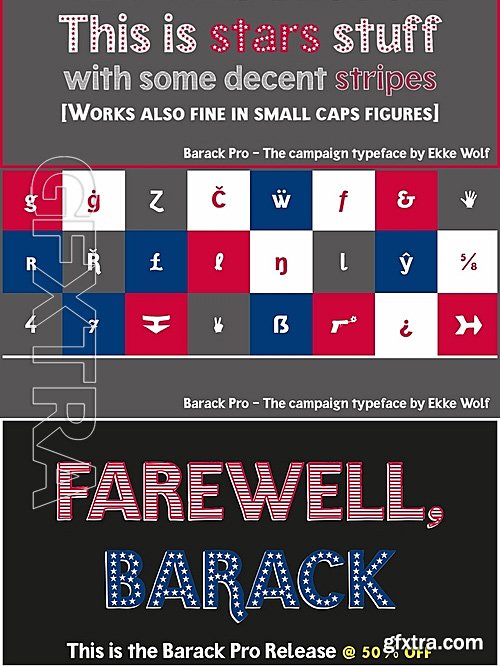 MF - Barack Pro - Webfont and Desktop font- 4 fonts: $30.00