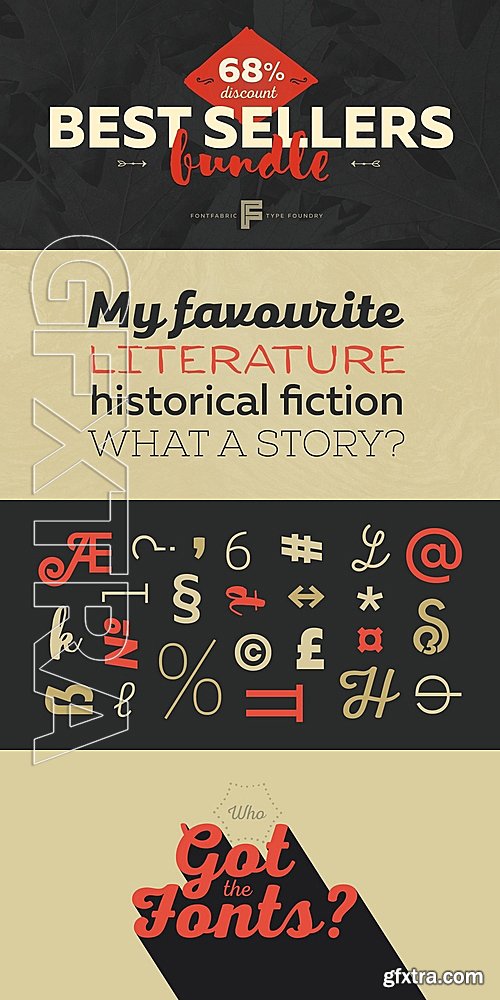MF - Fontfabric’s Bestsellers - 64 fonts: $47.04