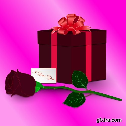 Collection flyer gift card Valentine's Day invitation card vector image 7-25 EPS