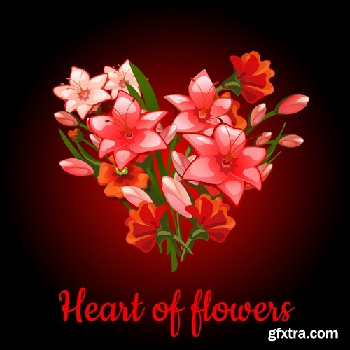 Collection flyer gift card Valentine's Day invitation card vector image 7-25 EPS