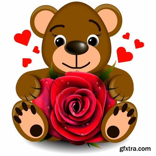 Collection flyer gift card Valentine's Day invitation card vector image 7-25 EPS