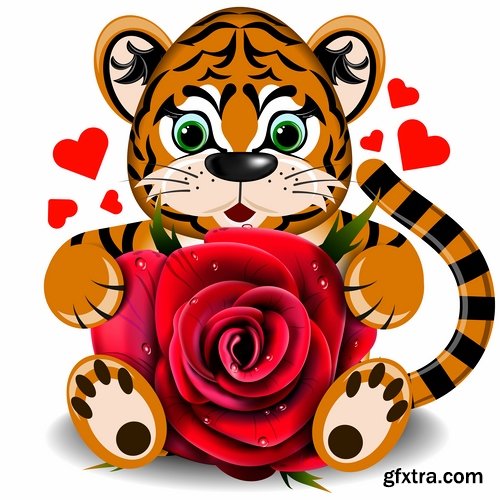 Collection flyer gift card Valentine's Day invitation card vector image 7-25 EPS