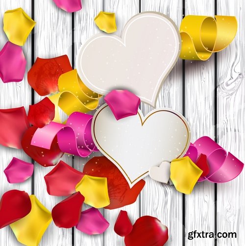 Collection flyer gift card Valentine's Day invitation card vector image 7-25 EPS