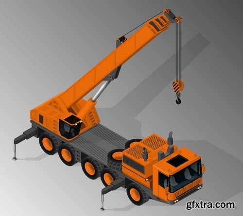 Collection of industrial and construction combine harvester tractor bulldozer excavator truck 25 EPS