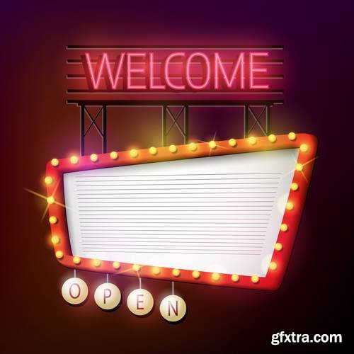 Signboard Retro Style with Light Frame