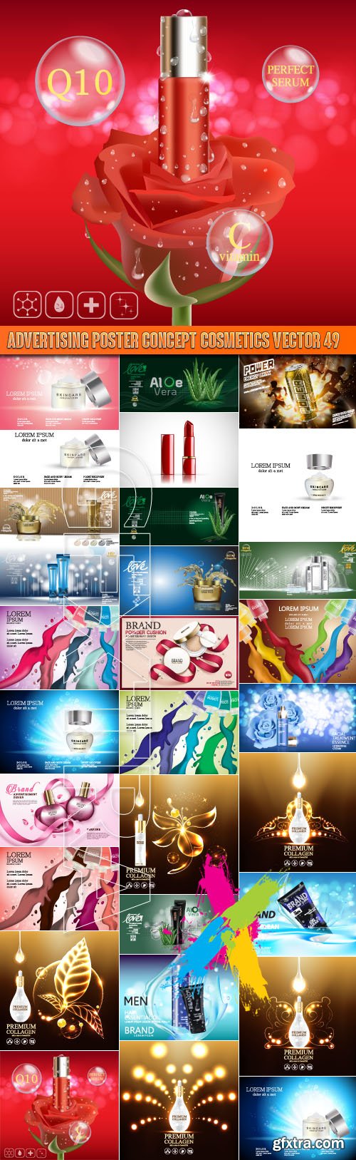 Advertising Poster Concept Cosmetics vector 49