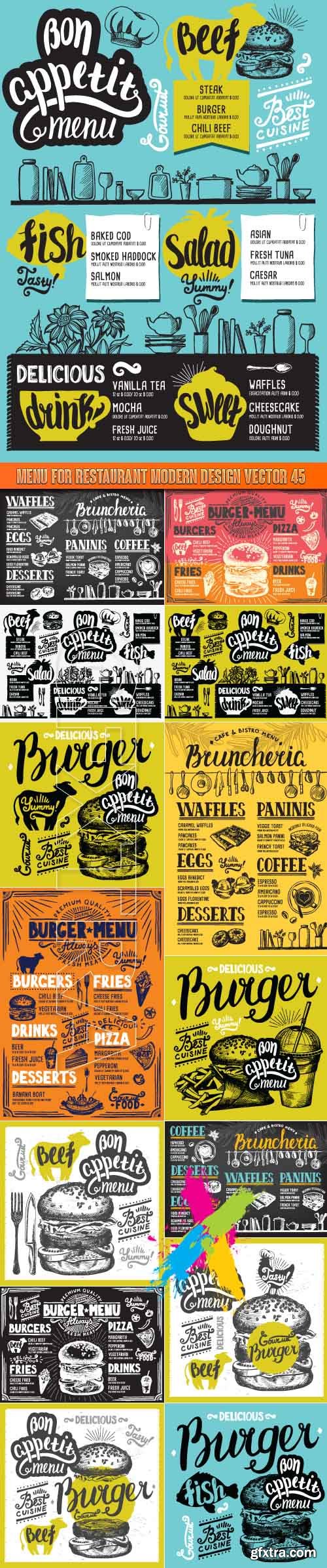Menu for restaurant modern design vector 45