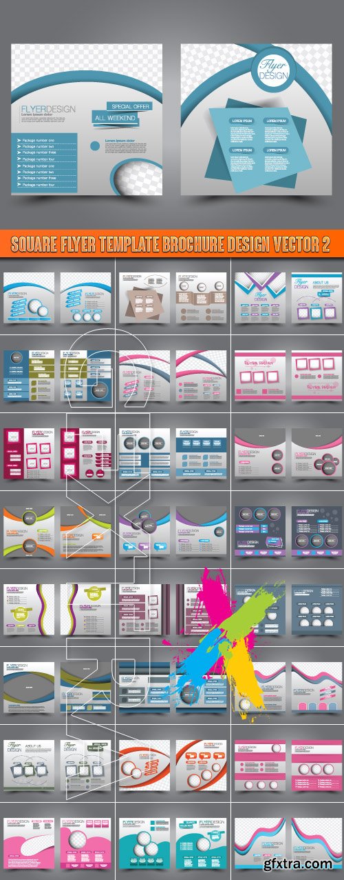 Square flyer template Brochure design vector 2