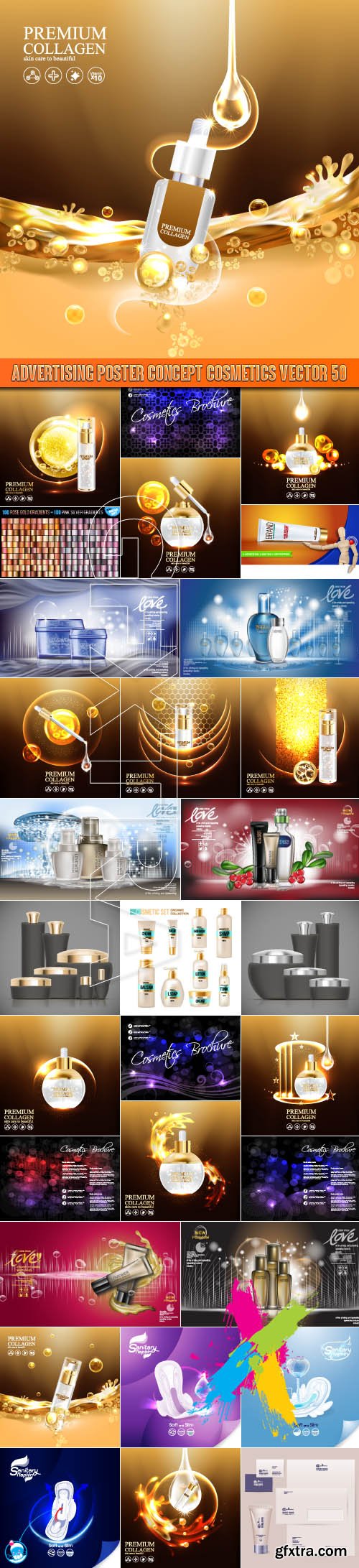 Advertising Poster Concept Cosmetics vector 50