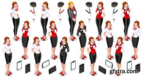 Isometric People Icon Set Collection