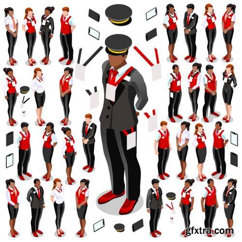 Isometric People Icon Set Collection