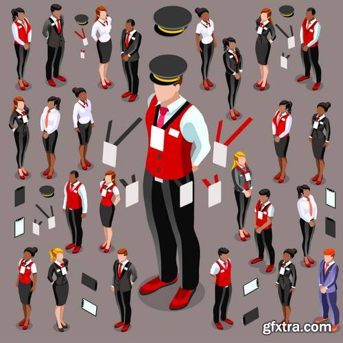 Isometric People Icon Set Collection