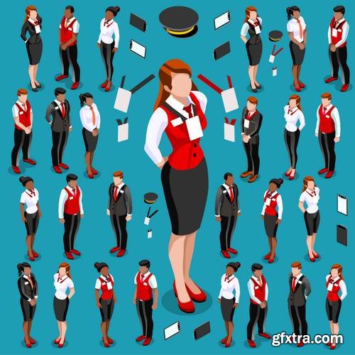 Isometric People Icon Set Collection