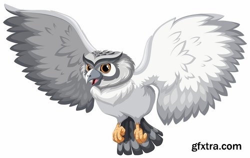 Collection of bird dove eagle sparrow swan parrot 25 EPS