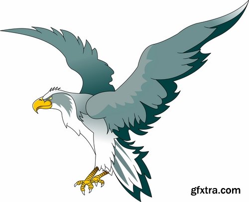 Collection of bird dove eagle sparrow swan parrot 25 EPS