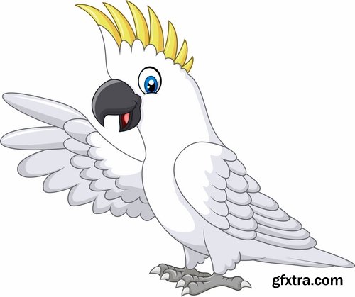 Collection of bird dove eagle sparrow swan parrot 25 EPS