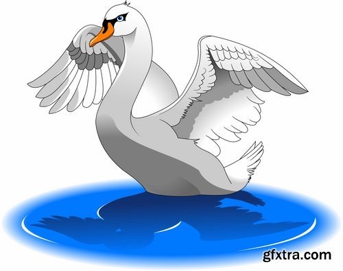 Collection of bird dove eagle sparrow swan parrot 25 EPS