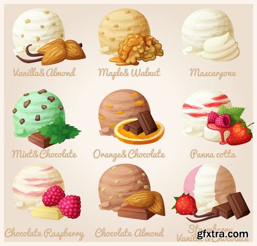 Ice cream illustration - 5 EPS