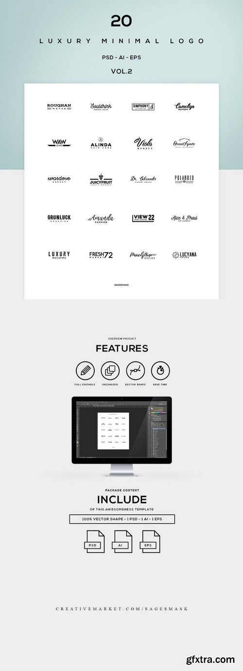 CreativeMarket 20 Luxury Minimal Logo Vol. 02 1152888